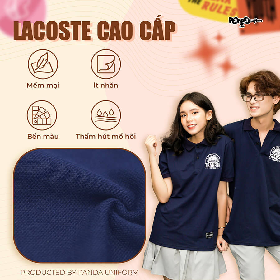 Chất vải Lacoste cao cấp - Panda Uniform