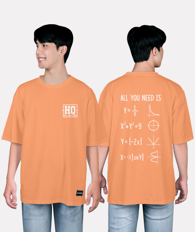 101. Áo lớp T-shirt oversize BST Chuyên Toán Cam San Hô