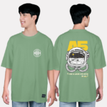 104. Áo lớp T-shirt oversize BST phi hành gia Xanh Vỏ Đậu