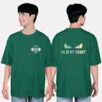 108. Áo lớp T-shirt oversize BST phản quang 7 màu Xanh Cổ Vịt