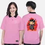 118. Áo lớp Polo Basic BST đáng yêu Chibi Hồng cánh sen