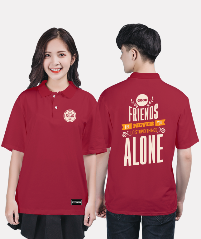 122. Áo lớp Polo Basic BST Friends Đỏ Đô