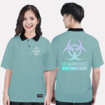 132. Áo lớp Polo Basic BST Warning Xanh Bạc Hà