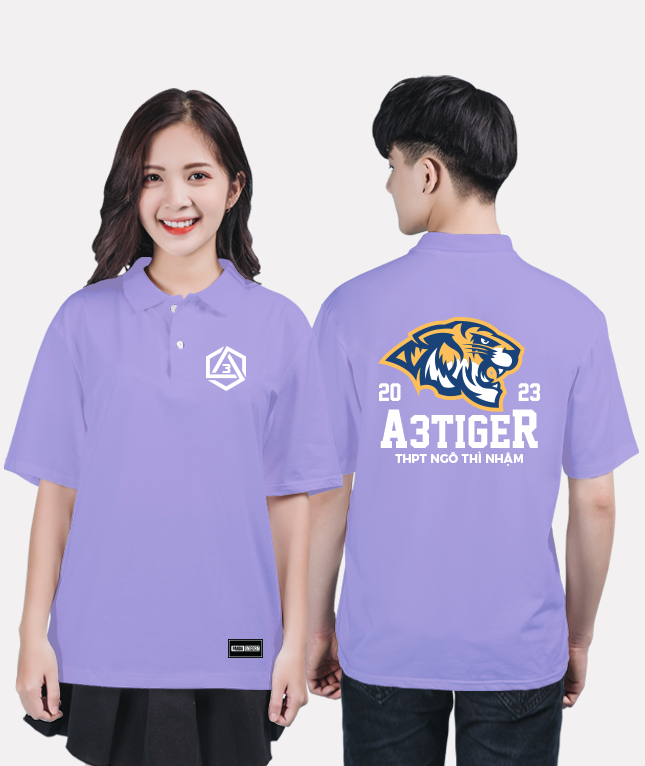 140. Áo lớp Polo Basic BST The Tiger Tím Oải Hương