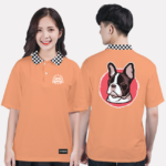 147. Áo lớp Polo Cổ caro BST The Dog Cam San Hô