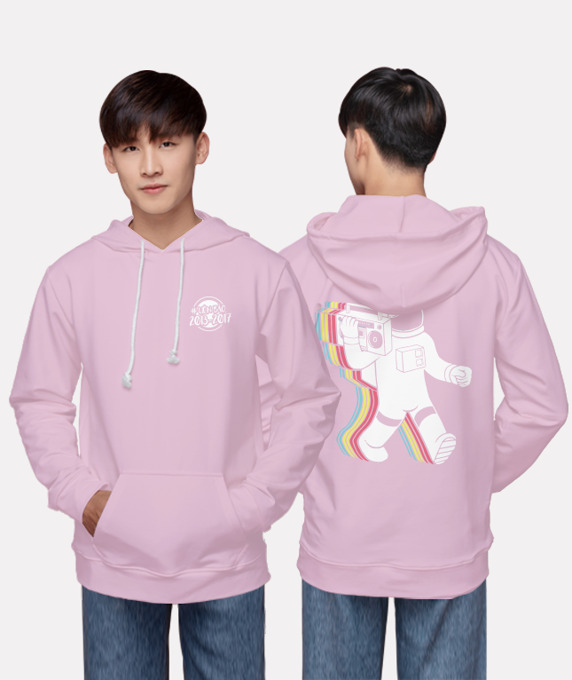 236. Áo lớp Hoodie Basic BST phi hành gia Hồng Phấn