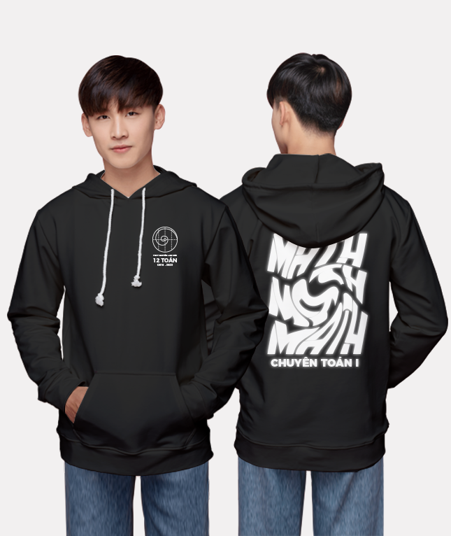 252. Áo lớp Hoodie Basic BST Chuyên Toán Đen