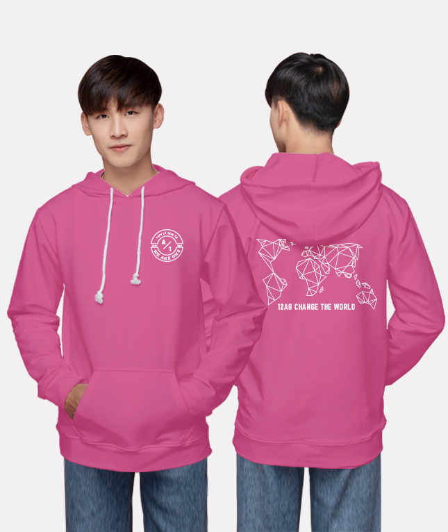 258. Áo lớp Hoodie Basic BST Polygon Hồng Cánh Sen