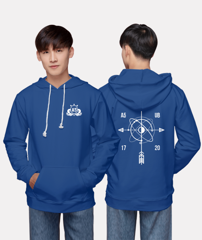 259. Áo lớp Hoodie Basic BST Polygon Xanh Sapphire