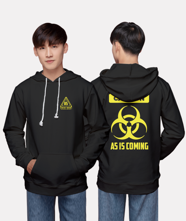 262. Áo lớp Hoodie Basic BST Warning Đen