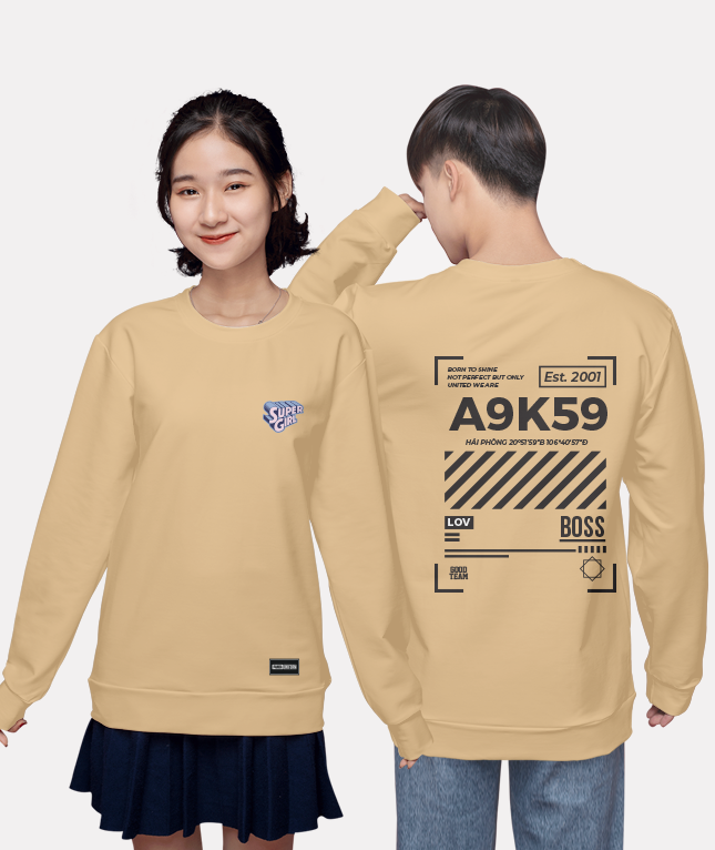 265. Áo lớp Sweater Basic BST Cool ngầu cá tính Be