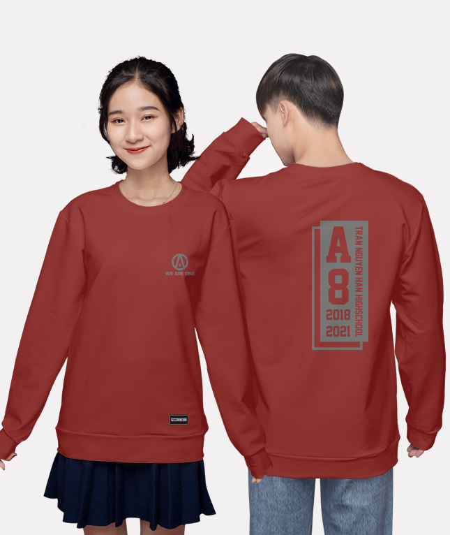 275. Áo lớp Sweater Basic BST phản quang thường Cam Đất