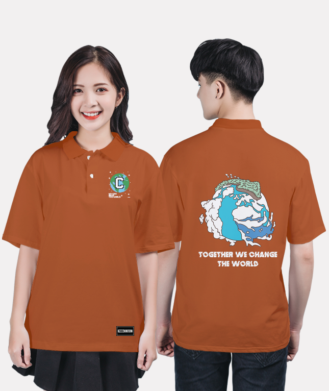 299. Áo lớp Polo Basic BST Global Cam Đất