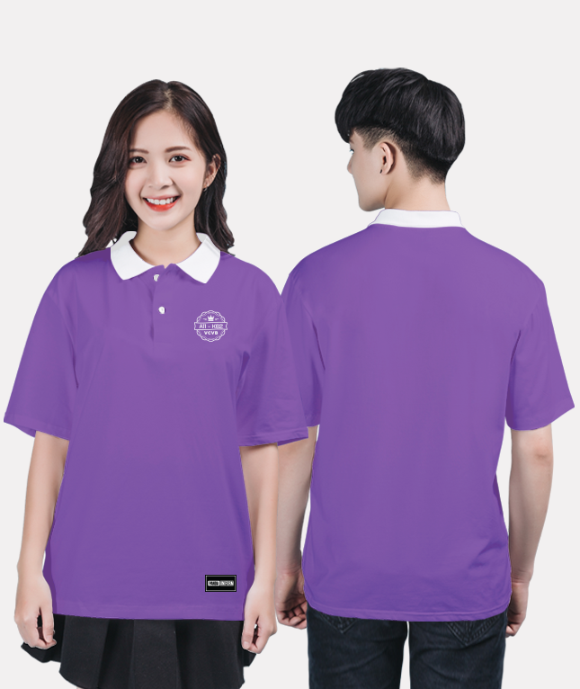 306. Áo lớp Polo Basic BST Đơn giản Tím Royal