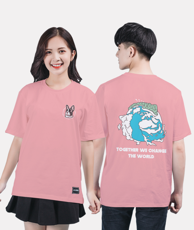 309. Áo lớp T-shirt Basic BST The Dog Hồng Nude