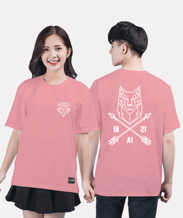 32. Áo lớp T-shirt Basic BST Polygon Hồng Ấn Độ