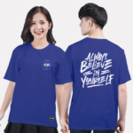 330. Áo lớp T-shirt Basic BST Đơn giản Xanh Sapphire