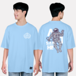 334. Áo lớp T-shirt oversize BST phi hành gia Xanh Hoà Bình