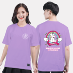 338. Áo lớp T-shirt Basic BST đáng yêu Chibi Tím Oải Hương