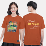 341. Áo T-shirt Basic Họp lớp 10 năm Màu Cam đất