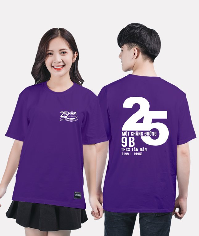 T-shirt Basic Họp lớp 25 năm Màu Tím Huế