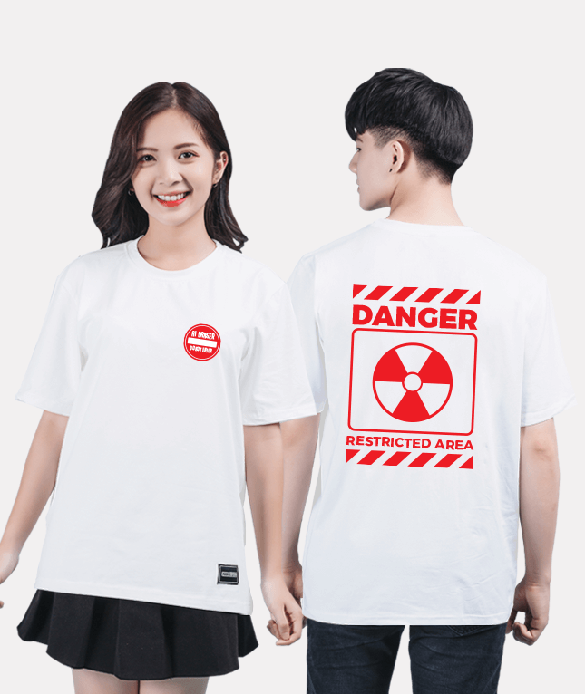 39. Áo lớp T-shirt Basic BST Warning Trắng