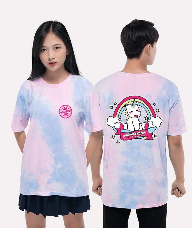 56. Áo lớp T-shirt tiedye BST đáng yêu Chibi Unicorn