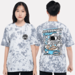 62. Áo lớp T-shirt tiedye BST phi hành gia Grey