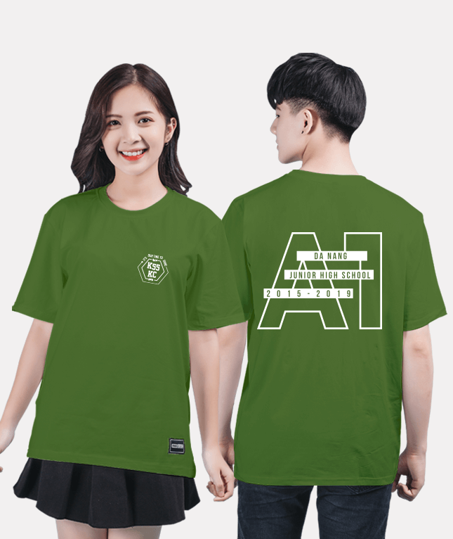 9. Áo lớp T-shirt Basic BST Đơn giản Xanh Rêu