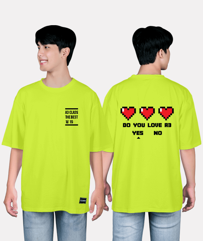 92. Áo lớp T-shirt oversize BST đáng yêu Chibi Vàng Neon