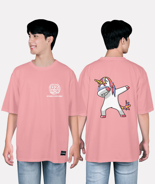 94. Áo lớp T-shirt oversize BST đáng yêu Chibi Hồng Nude