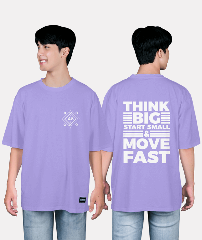 96. Áo lớp T-shirt oversize BST Typo Tím Oải Hương