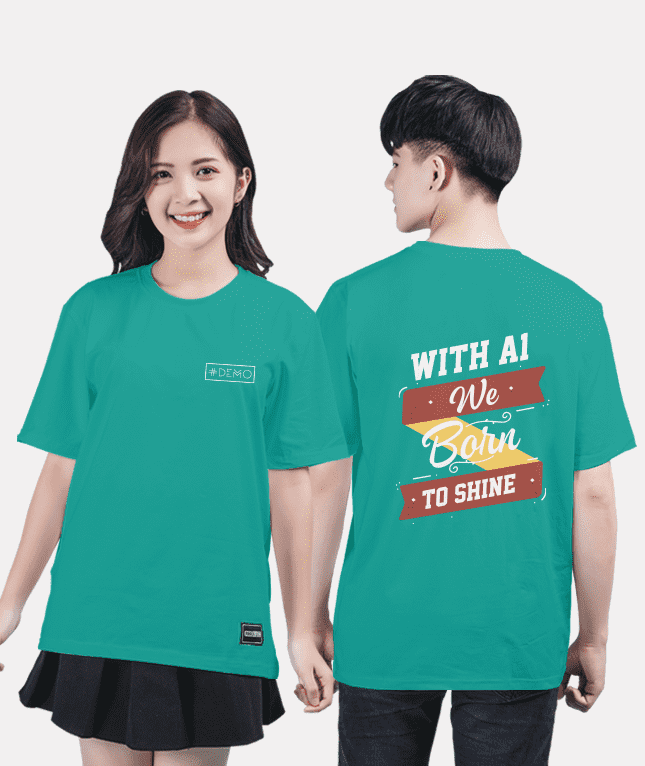 364. Áo lớp T-shirt Basic BST Typo Xanh cẩm thạch