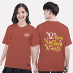 366. Áo lớp T-shirt Basic BST Typo Nâu hồng