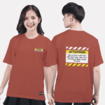 369. Áo lớp T-shirt Basic BST Warning Nâu hồng