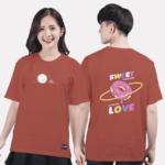 370. Áo lớp T-shirt Basic BST đáng yêu Chibi Nâu hồng