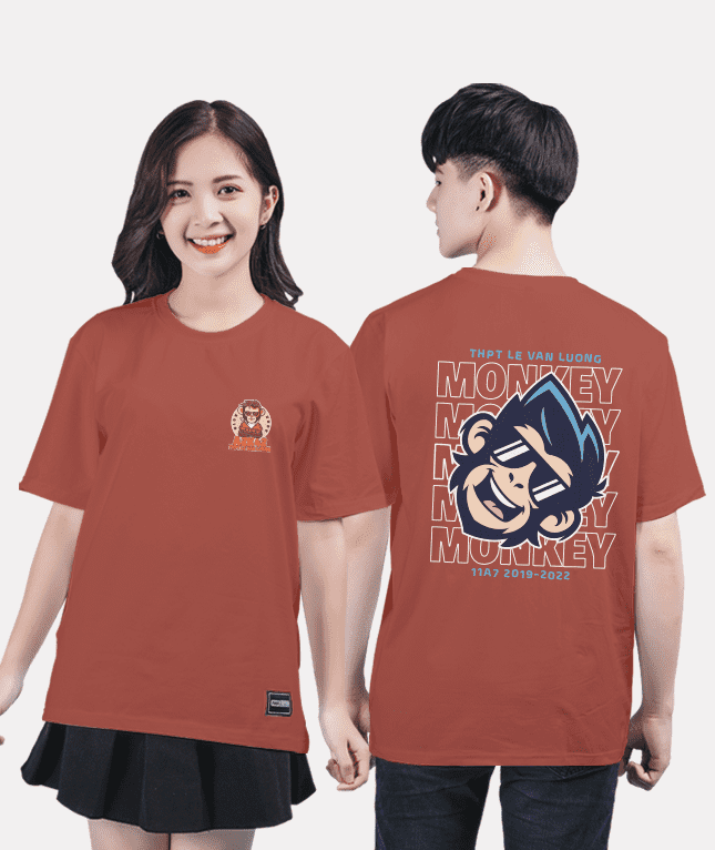 372. Áo lớp T-shirt Basic BST Monkey Nâu hồng