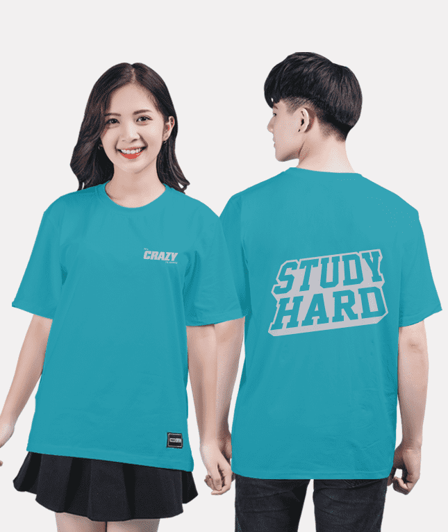 374. Áo lớp T-shirt Basic BST phản quang thường Xanh ngọc lam