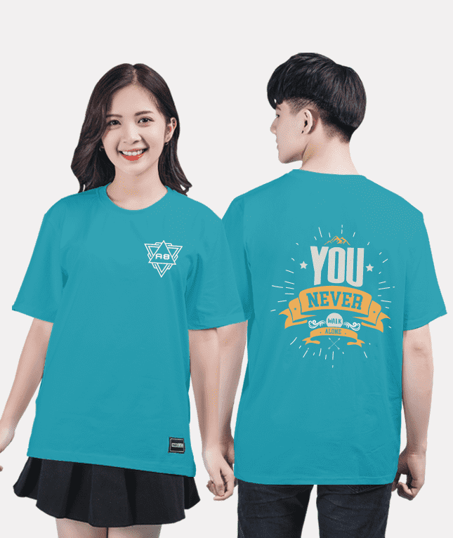 376. Áo lớp T-shirt Basic BST Typo Xanh ngọc lam