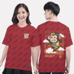 378. Áo lớp T-shirt Pattern BST Monkey đỏ đô