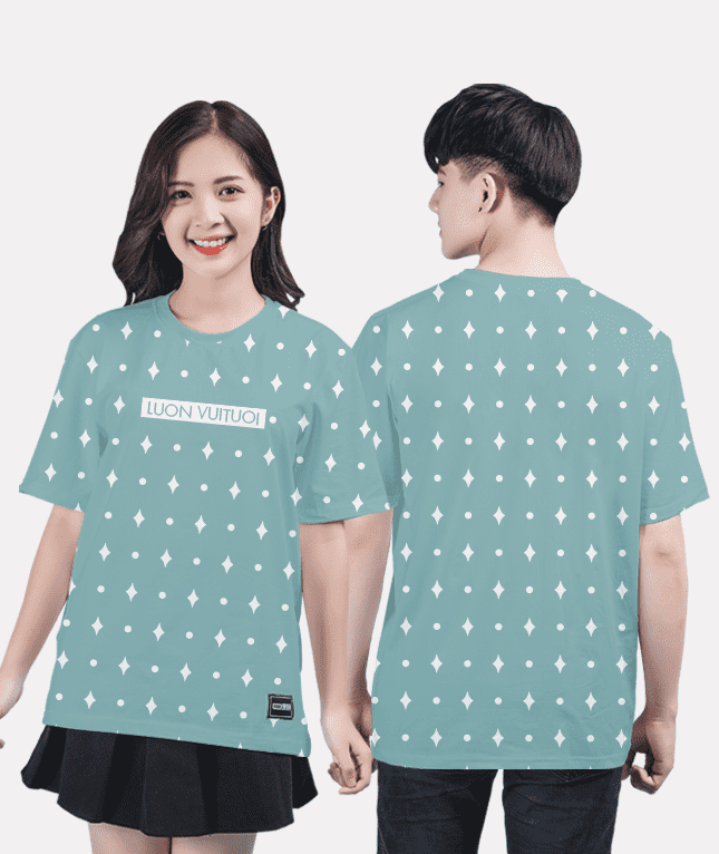 380. Áo lớp T-shirt Pattern BST Đơn giản xanh bạc hà