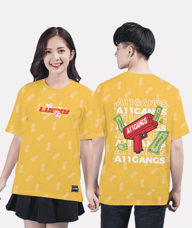 381. Áo lớp T-shirt Pattern BST Cool ngầu cá tính vàng mù tạt