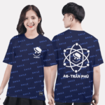 385. Áo lớp T-shirt Pattern BST Happy xanh tím than