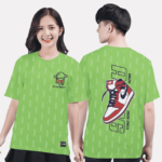 388. Áo lớp T-shirt Pattern BST Sneaker Xanh ô-liu