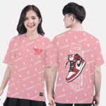 392. Áo lớp T-shirt Pattern BST Sneaker Hồng san hô