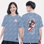 397. Áo lớp T-shirt Pattern BST Sneaker Xám xanh