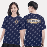 400. Áo lớp T-shirt Pattern BST Đơn giản xanh tím than