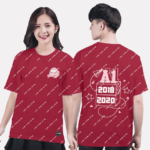 403. Áo lớp T-shirt Pattern BST Among us đỏ đô