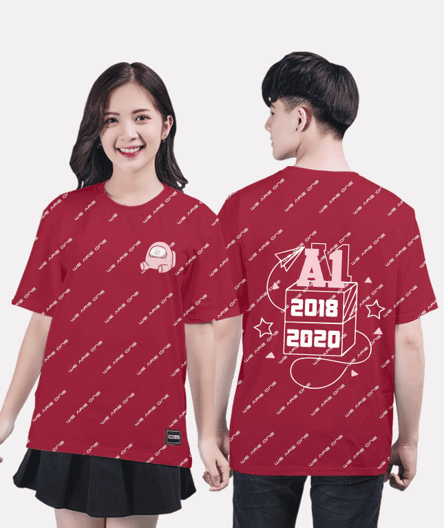 403. Áo lớp T-shirt Pattern BST Among us đỏ đô