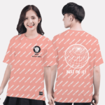 404. Áo lớp T-shirt Pattern BST phi hành gia Hồng san hô